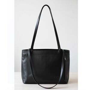 Simona Shoulder Bag Ferri Pelletterie Azzurra Large Black Leather Purse Italy